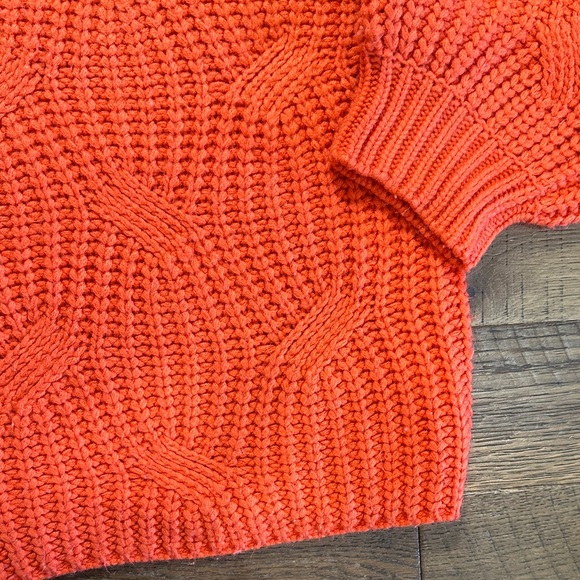 Listicle Vibrant Orange Cowl Sweater - Picture 3 of 5